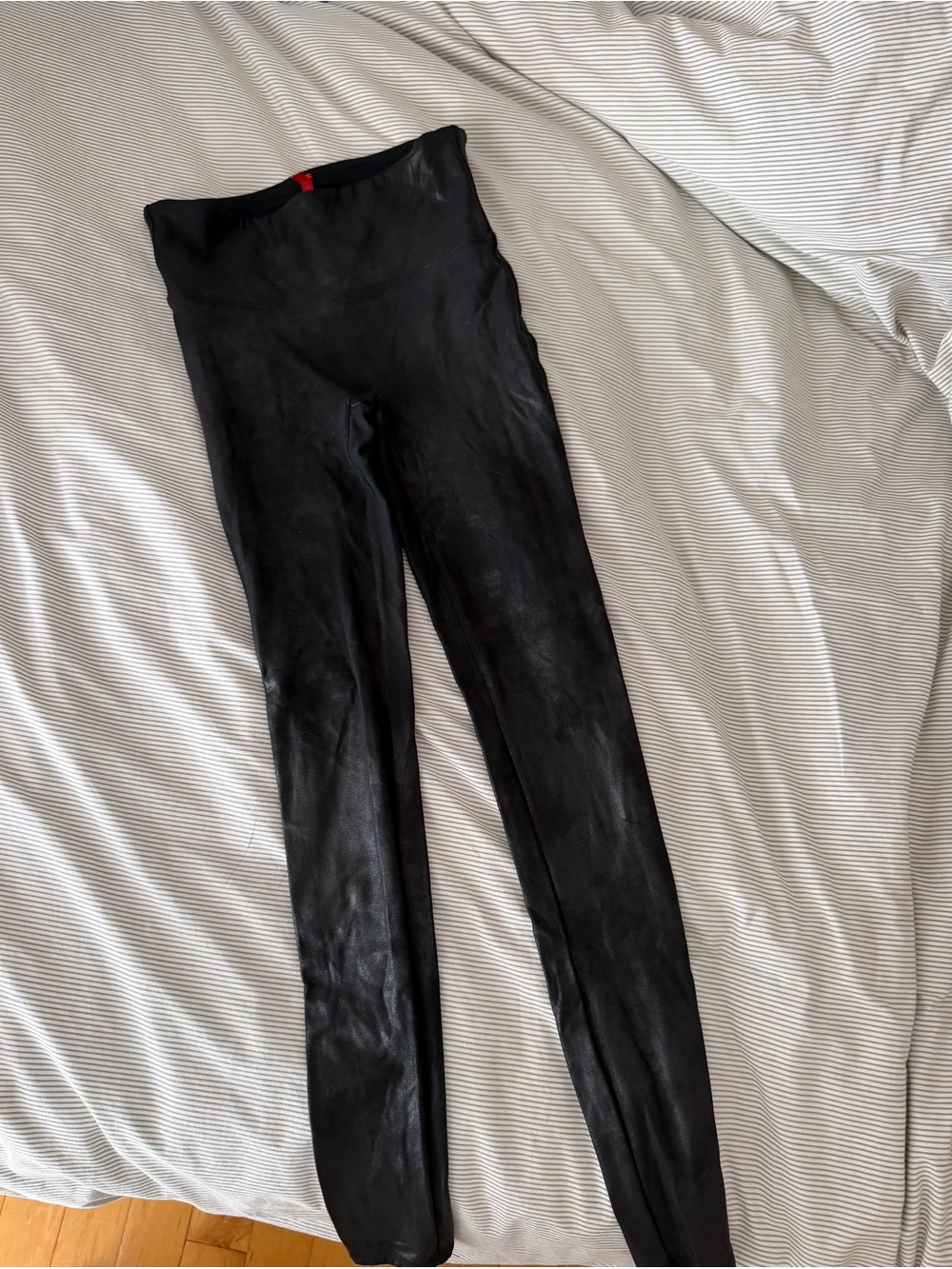SPANX Black Faux-Leather High-Waist Leggings